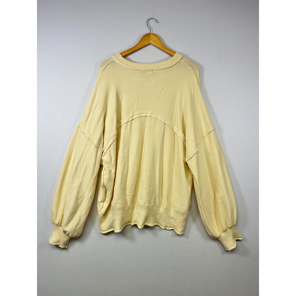 Dokotoo Sweater Soft Womens 2XL Yellow Oversized Relaxed Balloon Sleeve Pullover - Picture 5 of 9